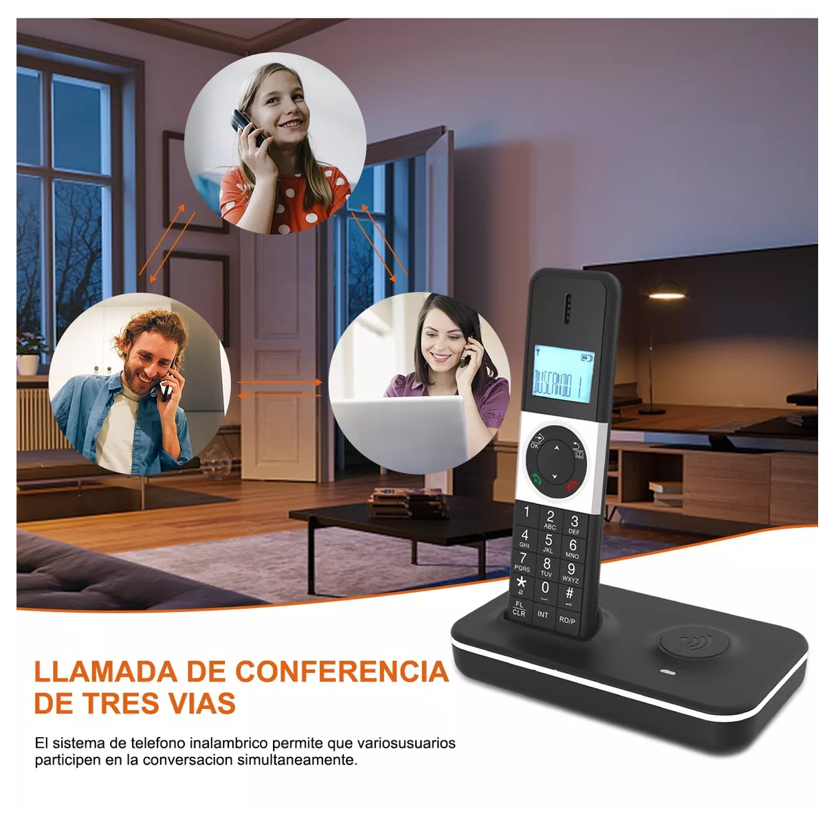 Teléfono Fijo Inalámbrico D1102b Con Contestador Automático