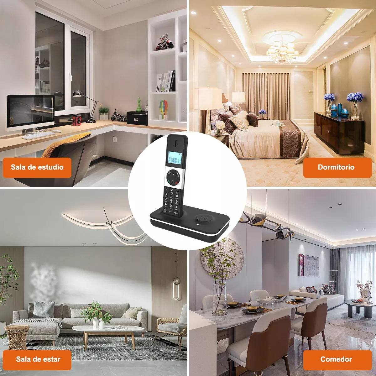 Teléfono Fijo Inalámbrico D1102b Con Contestador Automático