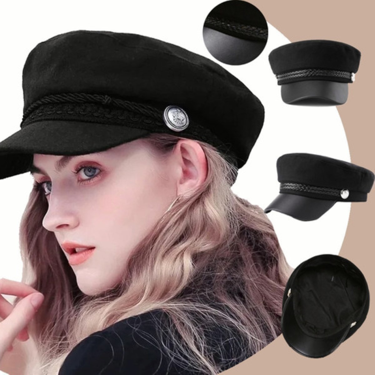 Boina Estilo Militar/policíaca Unisex Ajustable