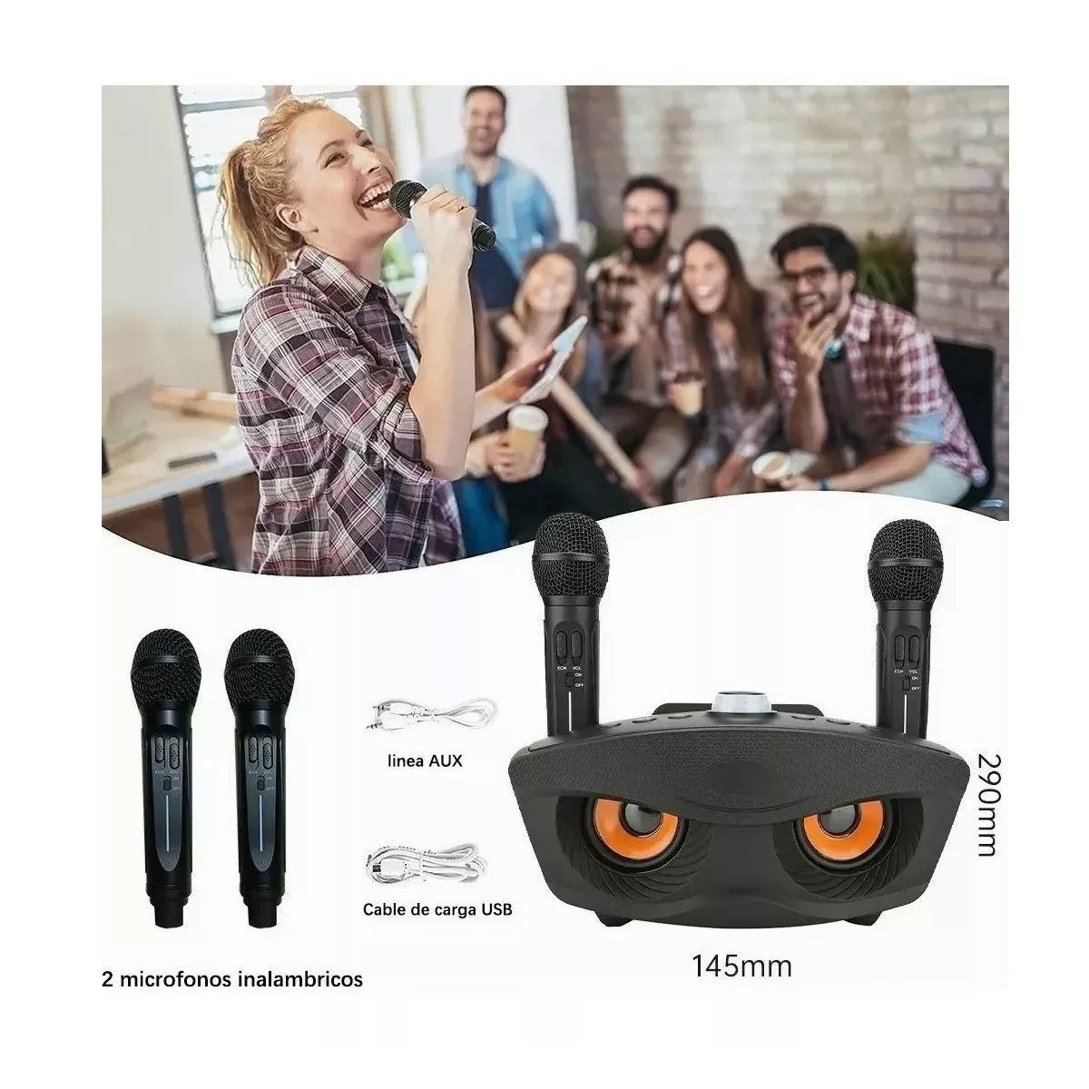 Altavoz Inalámbrico Portátil Con Micrófono Bluetooth