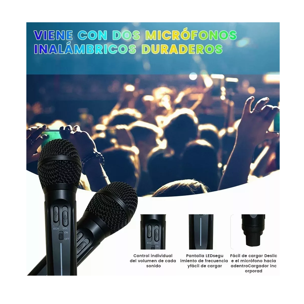 Altavoz Inalámbrico Portátil Con Micrófono Bluetooth