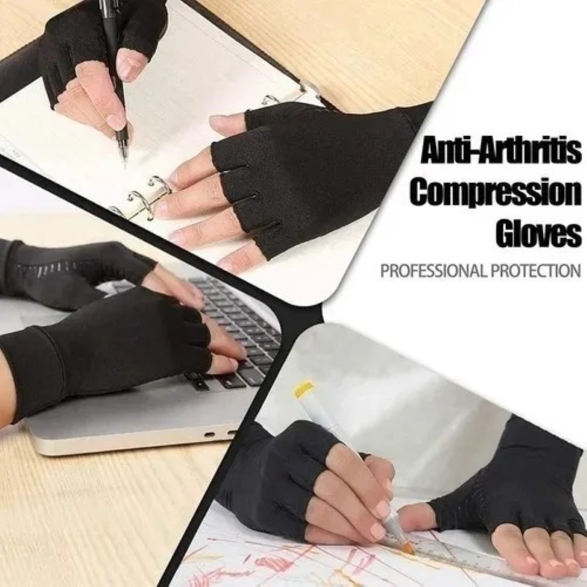 Guantes De Compresión Y Terapia Para Artritis Reumatoide Talla L Gris