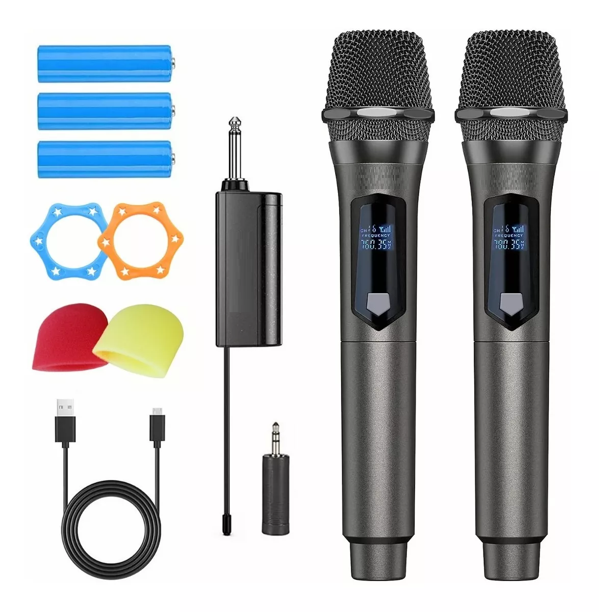 Set Micrófono Inalámbrico Profesional De Karaoke Con Receptor
