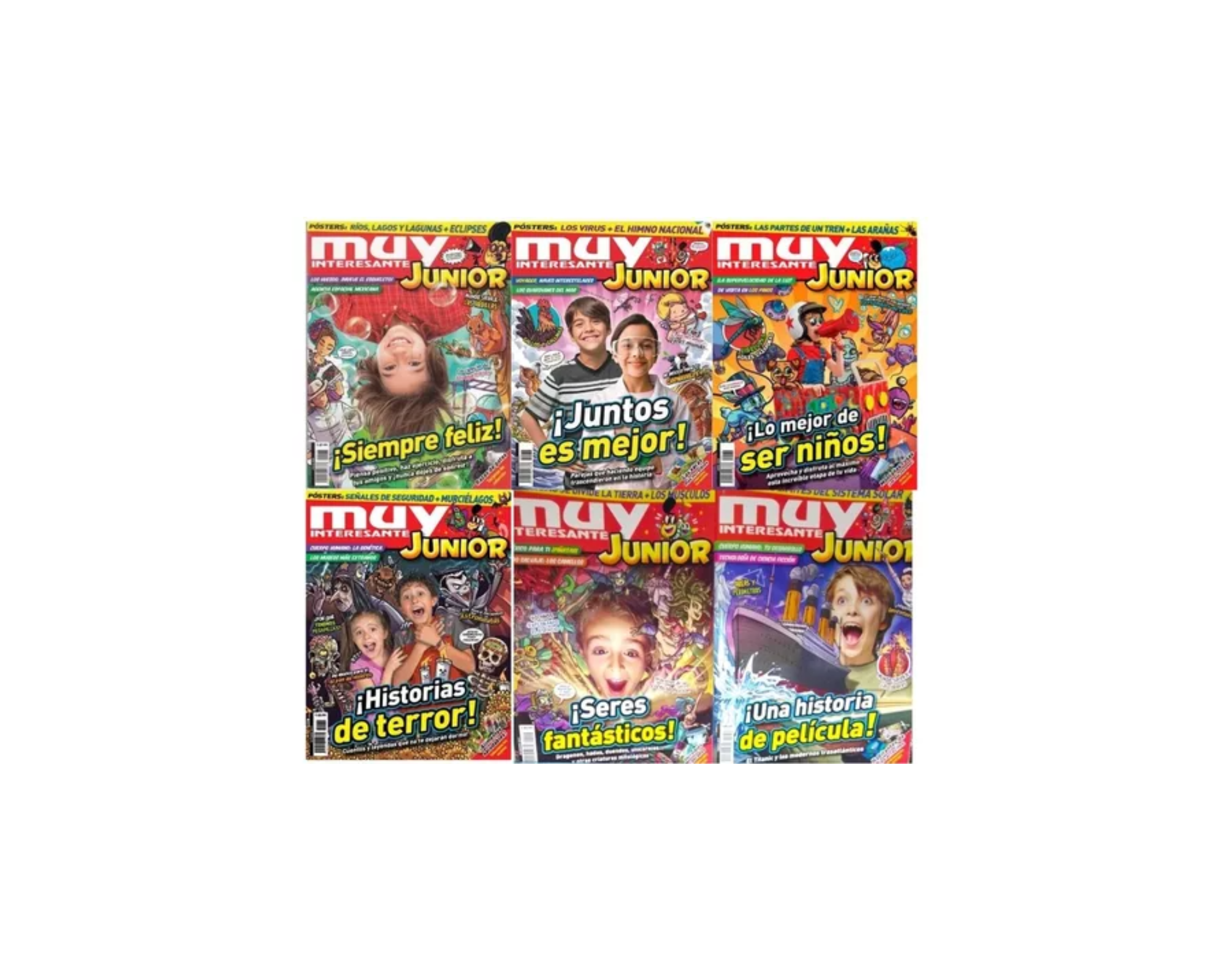 2 Revistas Muy interesante Junior Cultura Niños Escolares Juegos 