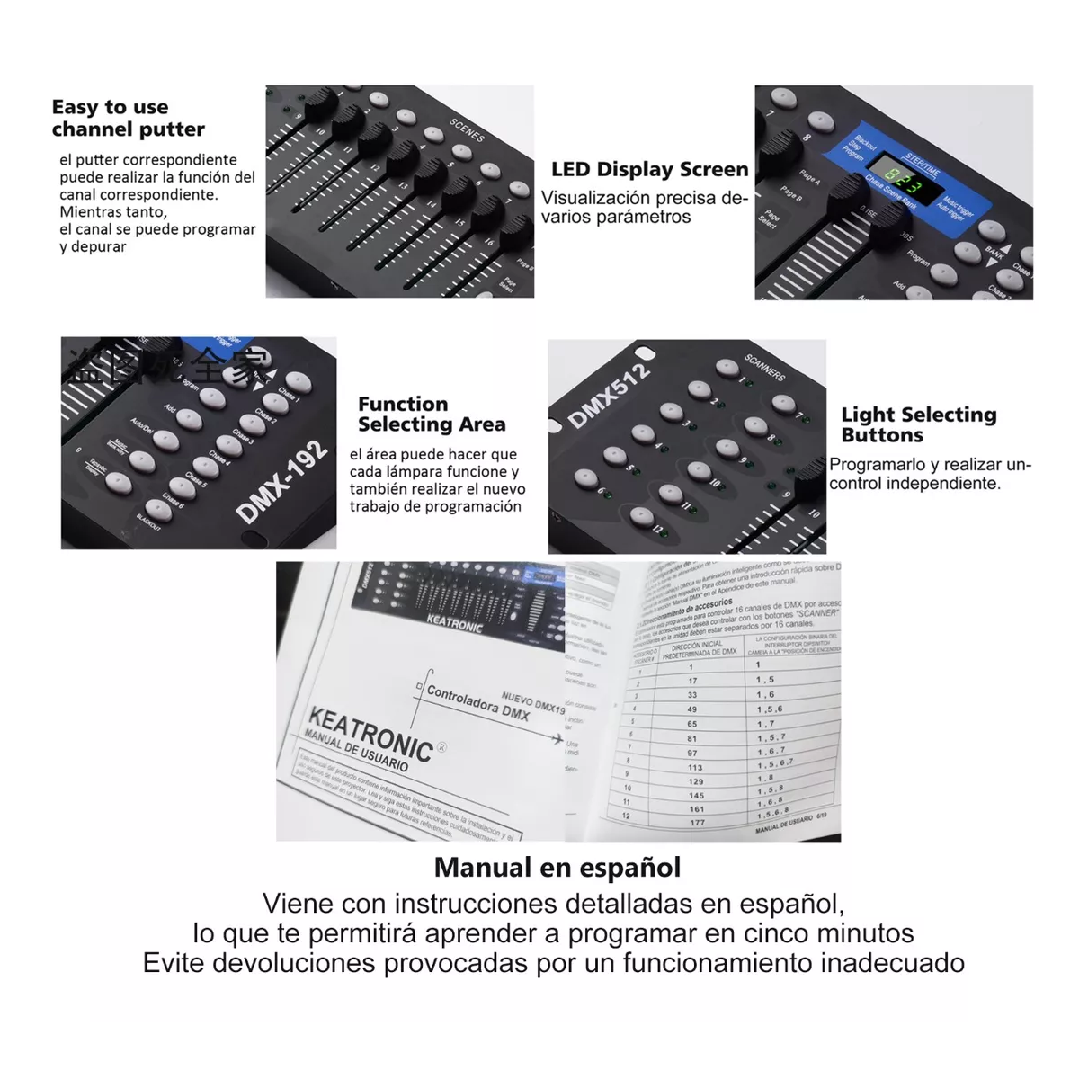 Controlador Dmx 192 Canales Luces Dj Consola 512 + Línea