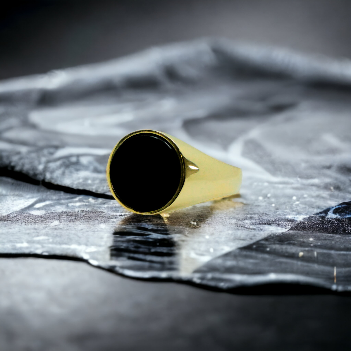 Anillo Ónix de Oro 10k hombre.