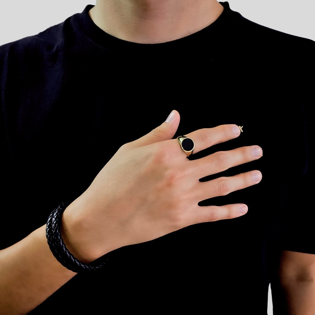 Anillo Ónix de Oro 10k hombre.