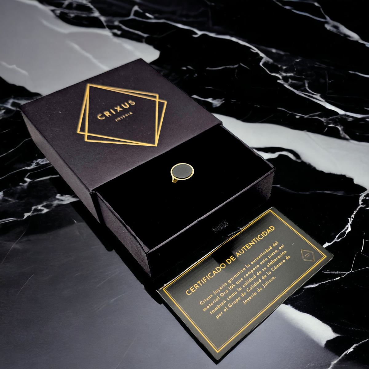 Anillo Ónix de Oro 10k hombre.