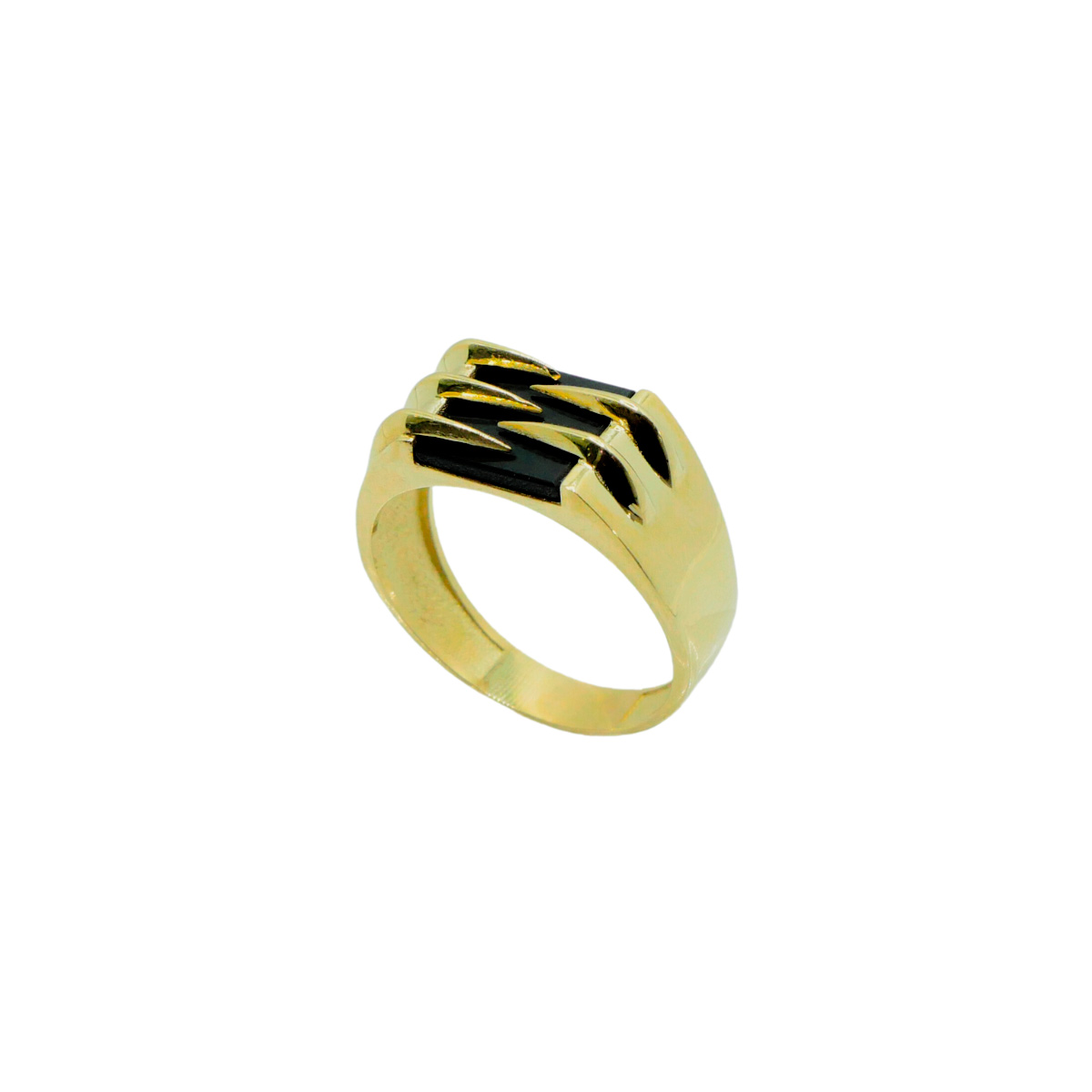 Anillo oro 10k piedra ónix de garra 