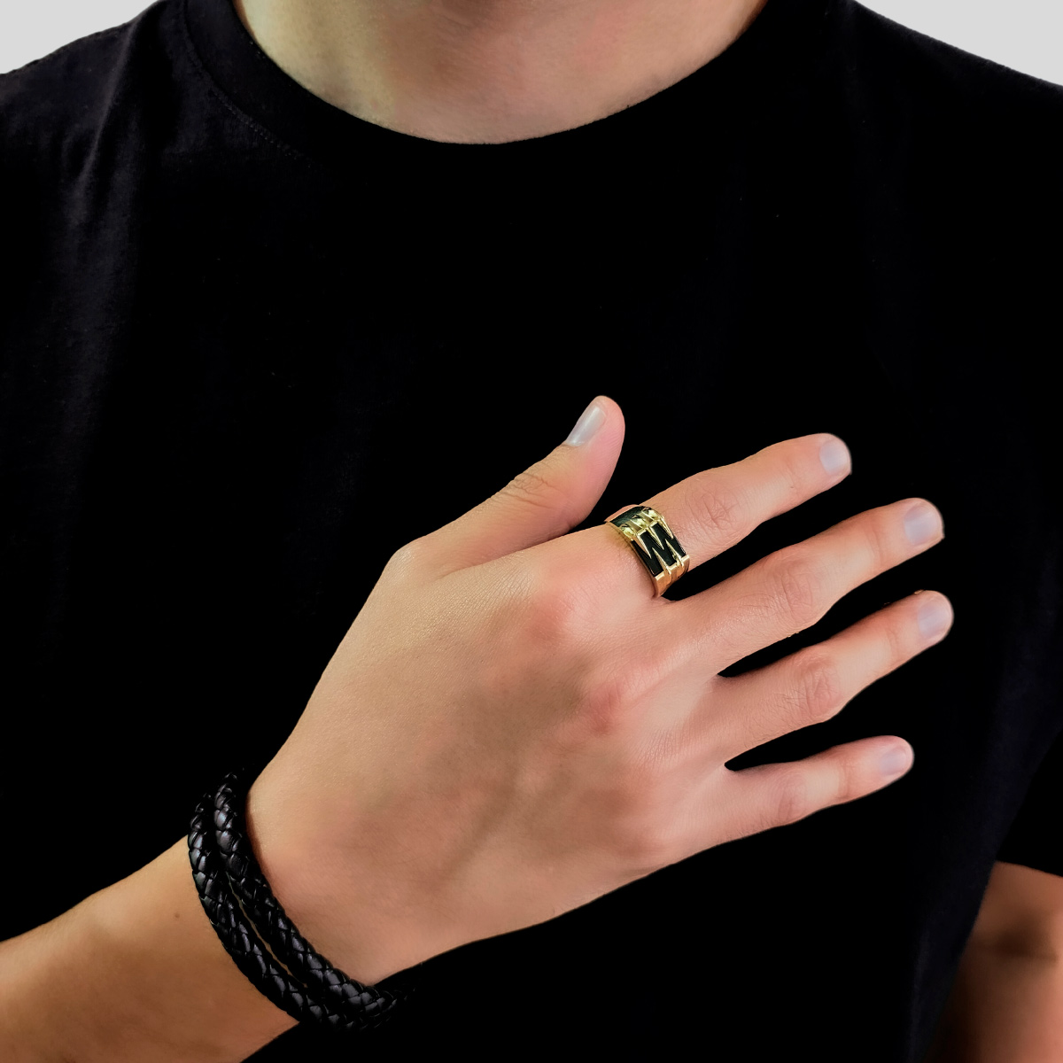 Anillo oro 10k piedra ónix de garra 