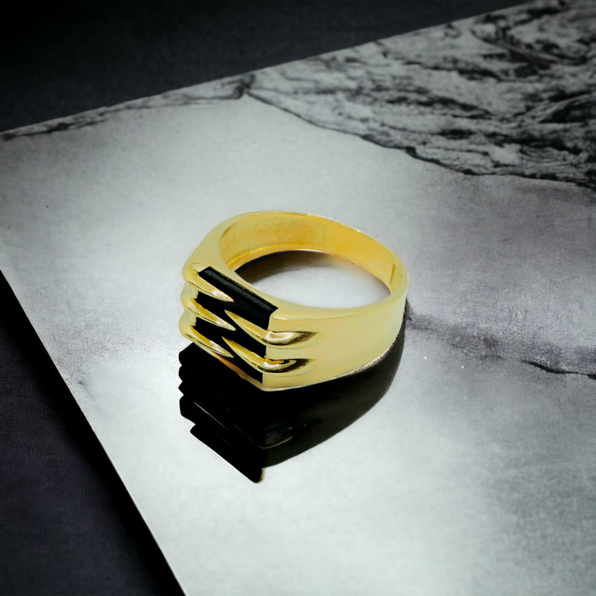Anillo oro 10k piedra ónix de garra 