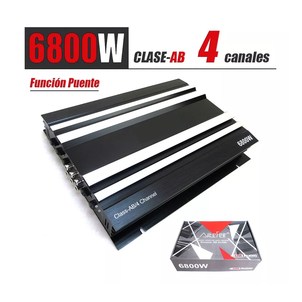 Amplificador Audio 4 Canales Clase Ab Para Auto Carros 6800w