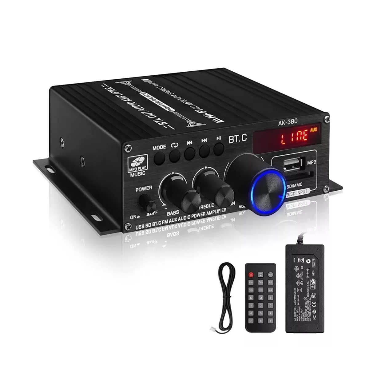 Mini Amplificador De Audio Para Auto Casa 2 De Canales 600w