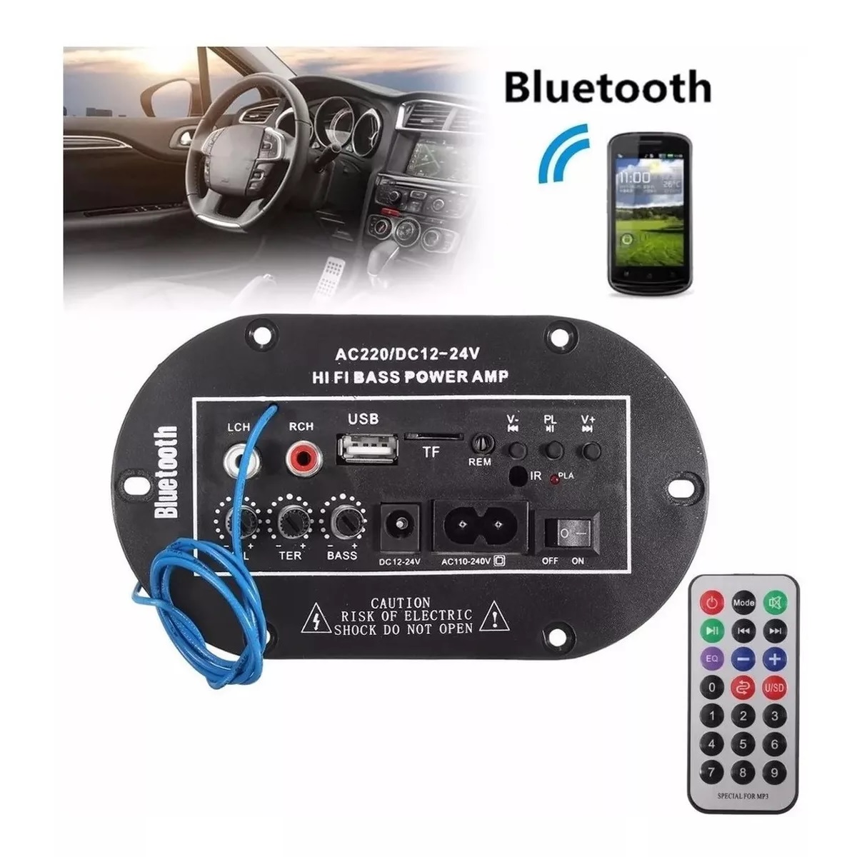 Placa Amplificadora De Audio De Alta Fidelidad Con Bluetooth