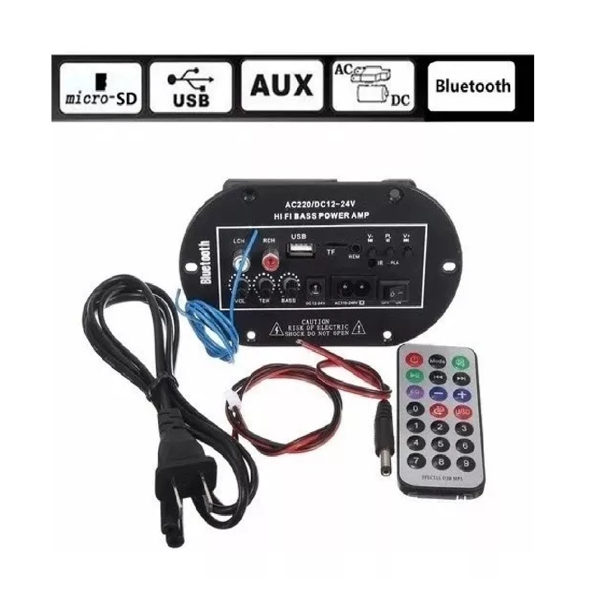 Placa Amplificadora De Audio De Alta Fidelidad Con Bluetooth