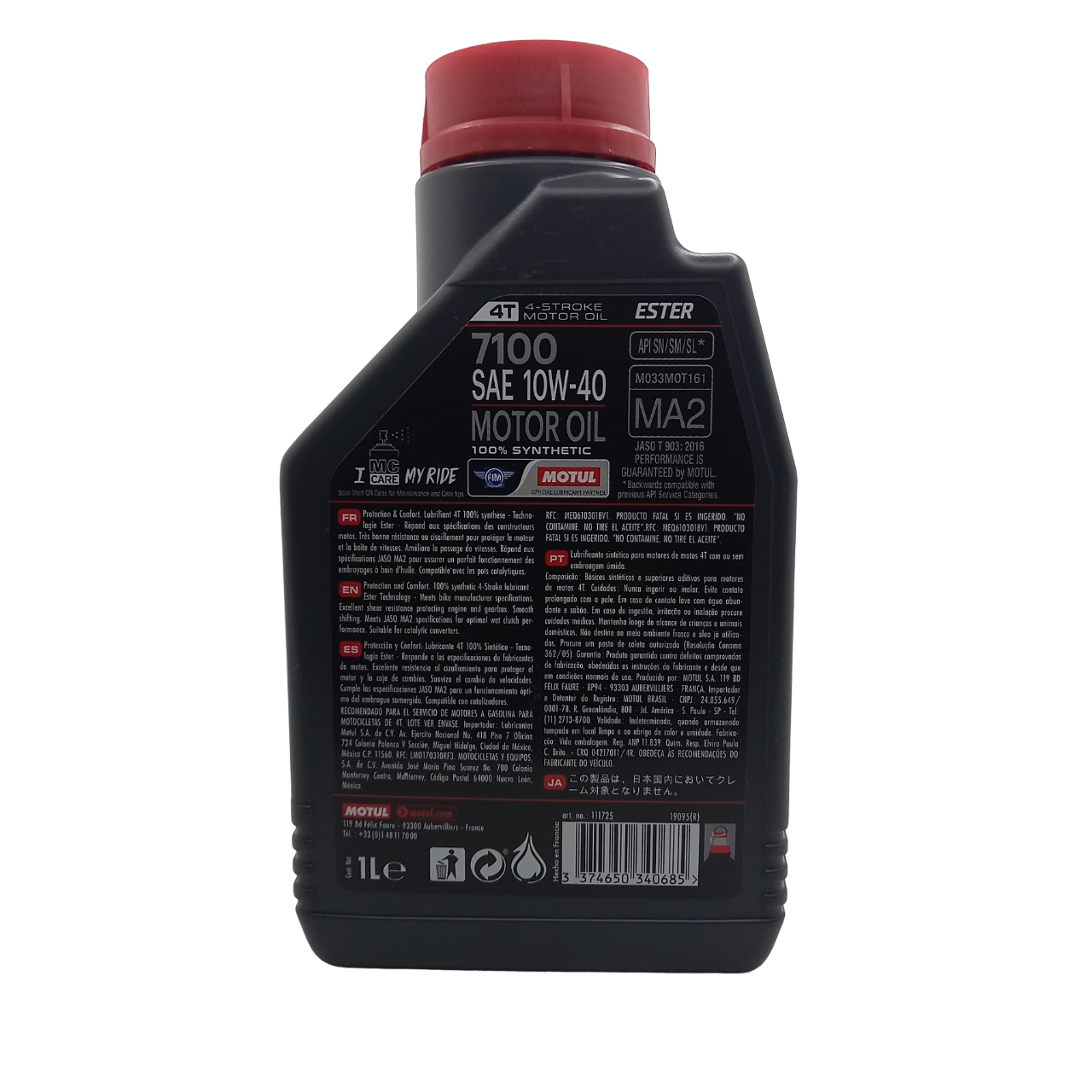 Aceite Motul 7100 SAE10W-40 Sintetico