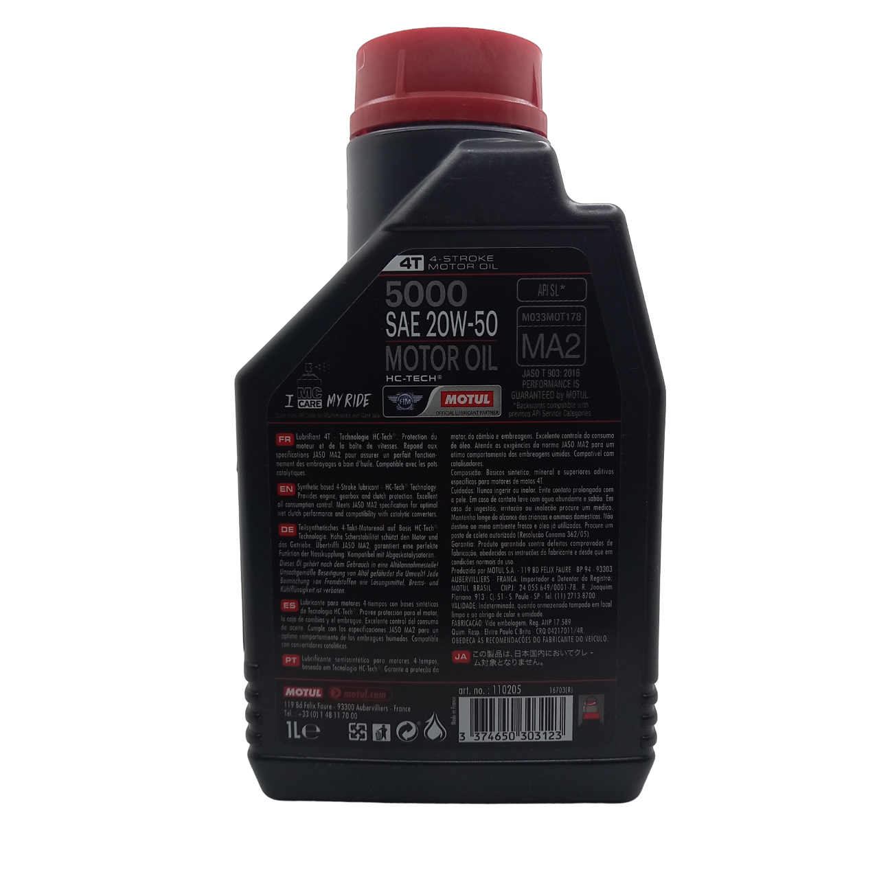 Aceite Motul 5000 SAE 20W-50 Semi-Sintetico
