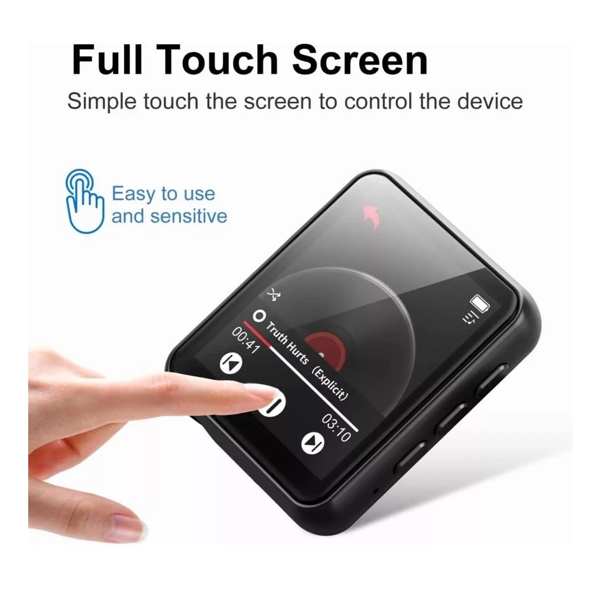 Reproductor Musica Portátil Mp3 Mp4 Bluetooth Negro