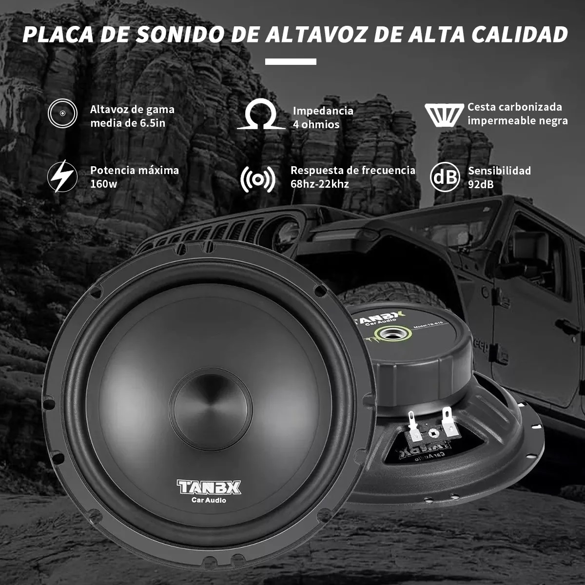 Set De Medios 6.5 Pulgadas Coaxial Bocinas Para Auto Cuerno