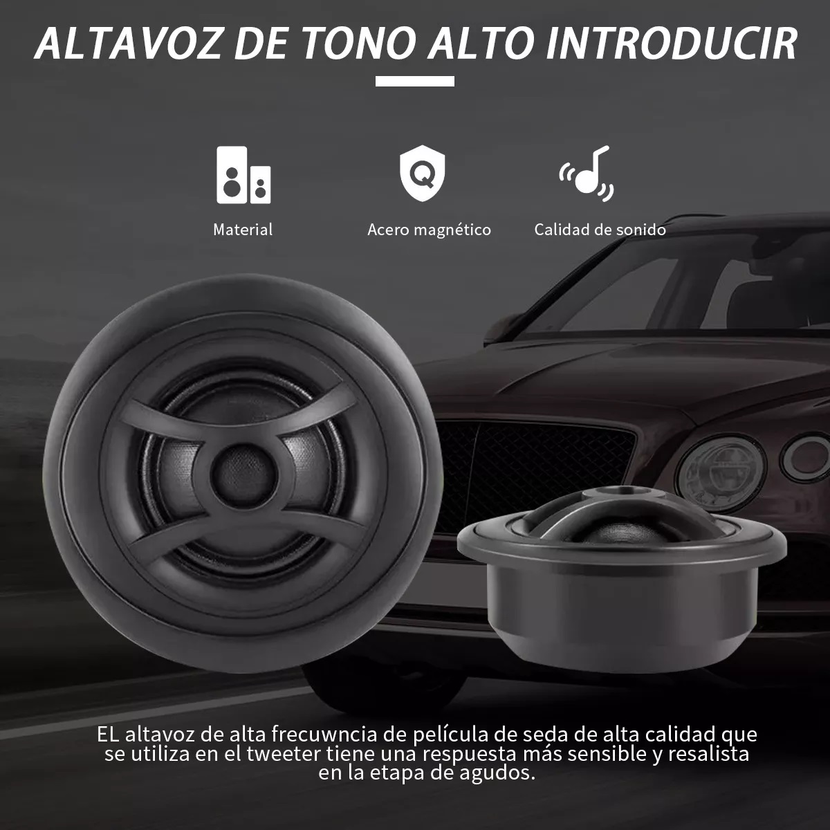 Set De Medios 6.5 Pulgadas Coaxial Bocinas Para Auto Cuerno