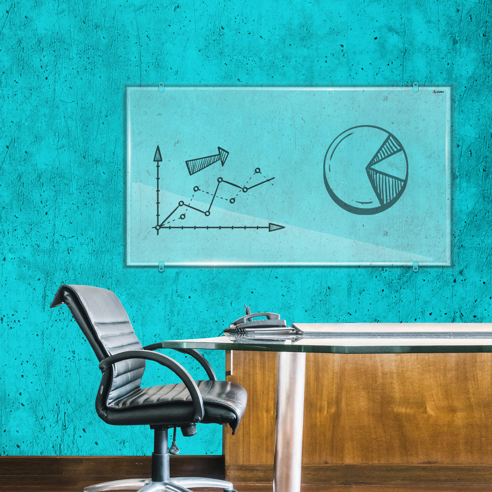 Pizarra Pintarrón De Cristal Satinado Alfra 120x240 cm