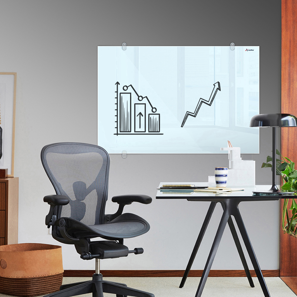 Pizarra Pintarrón De Cristal Satinado Alfra 120x240 cm