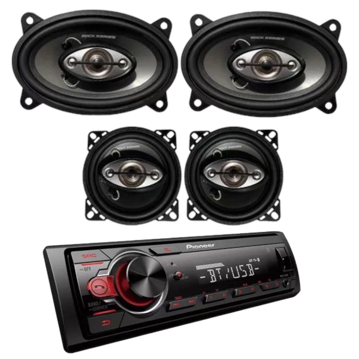 Estereo Pioneer 1din+bocinas 4x6 Y 4 Pulgadas Rock Series
