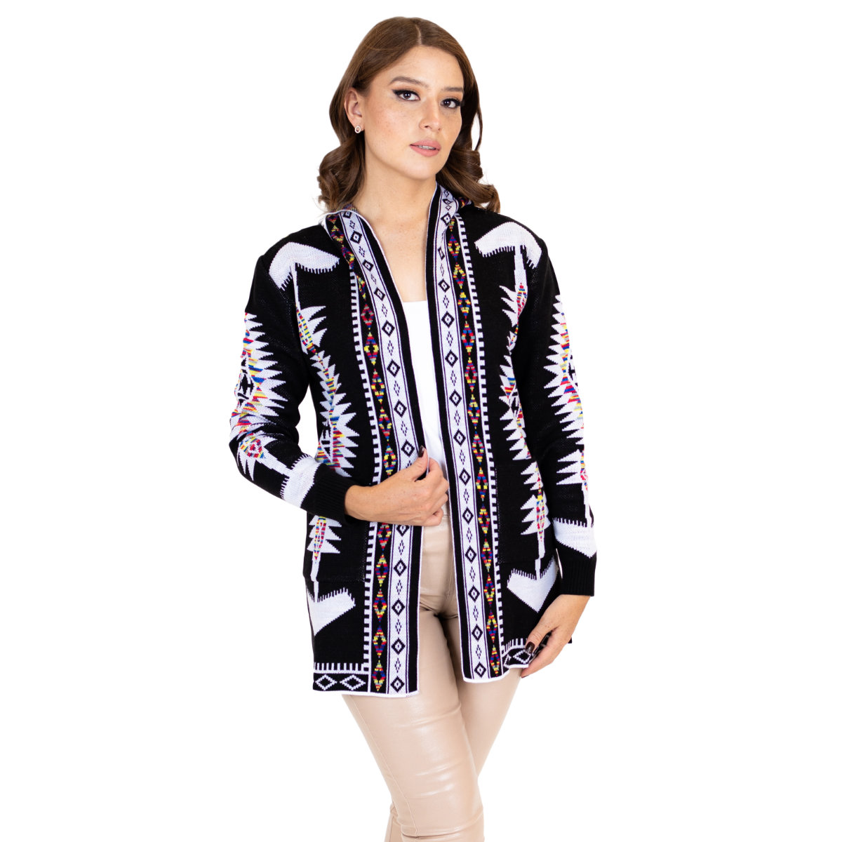 Sueter Ensamble Tribal 3/4 Con Capucha m21 - negro