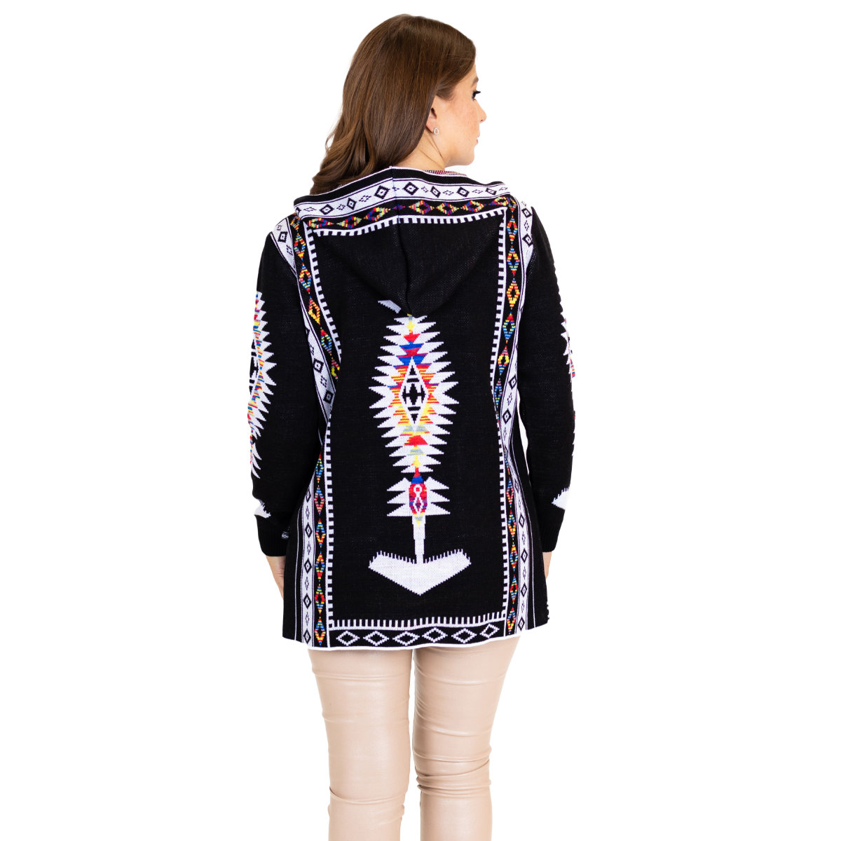 Sueter Ensamble Tribal 3/4 Con Capucha m21 - negro