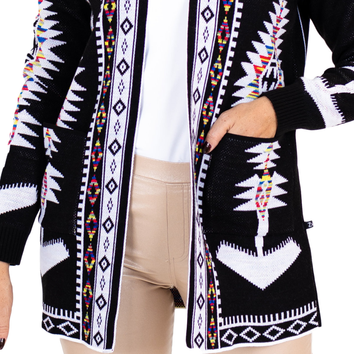 Sueter Ensamble Tribal 3/4 Con Capucha m21 - negro