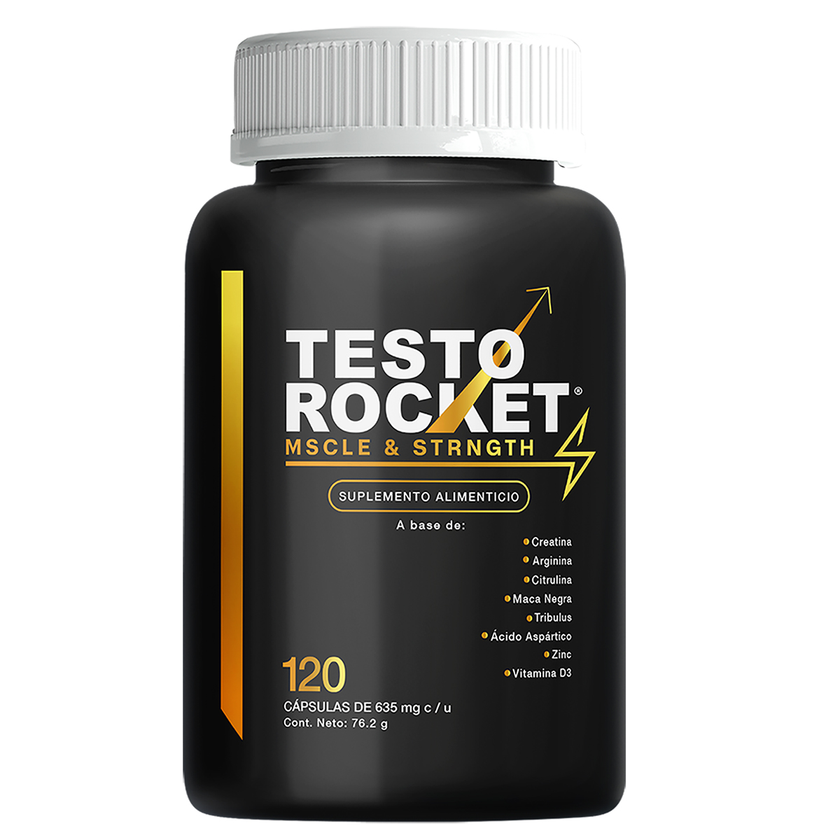 Suplemento Alimenticio - Precursor Testosterona Mens |Testo Rocket Aminoacidos 120 Capsulas