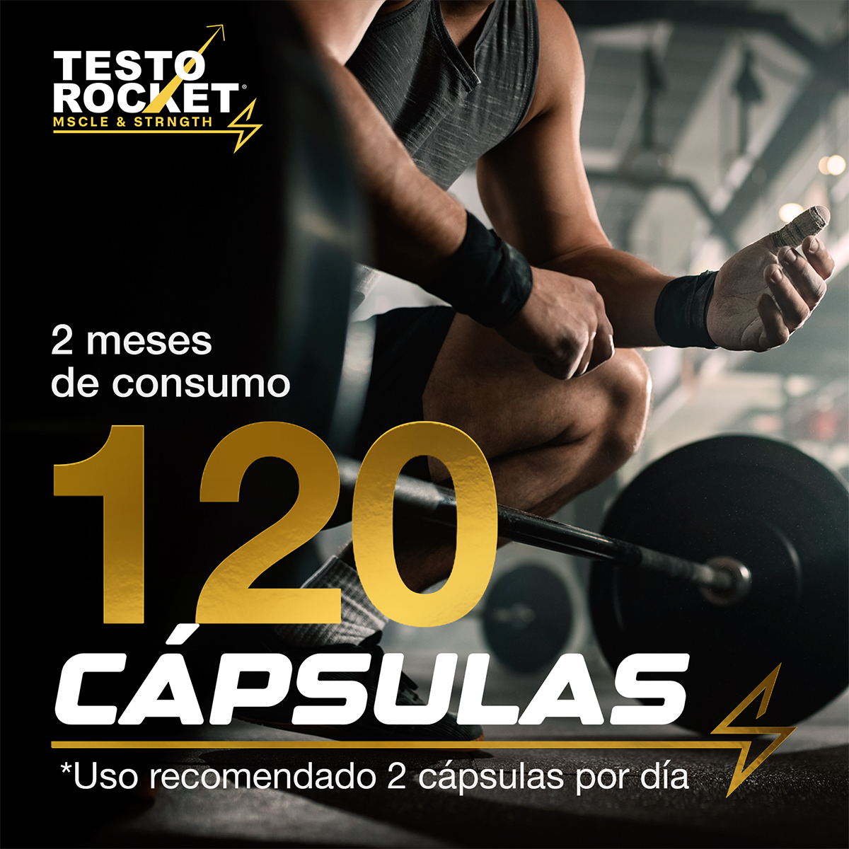 Suplemento Alimenticio - Precursor Testosterona Mens |Testo Rocket Aminoacidos 120 Capsulas