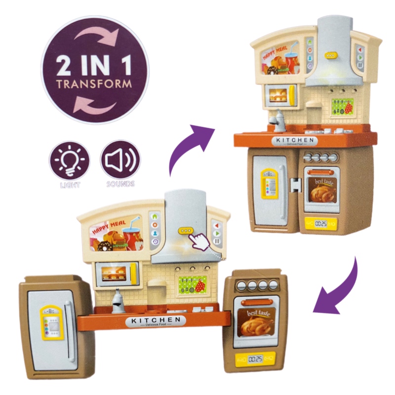 Mini Cocina Transformable Con Luz Y Sonido 2en1