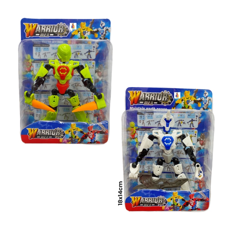 Super Héroes Robot Con Accesorios Juguete Armable 3pz