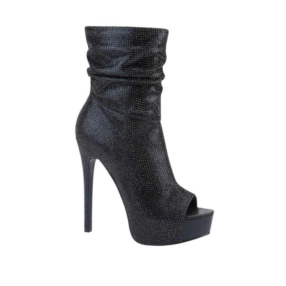 Botas de vestir Thalia Sodi cortas con tacón alto, pedrería y boca