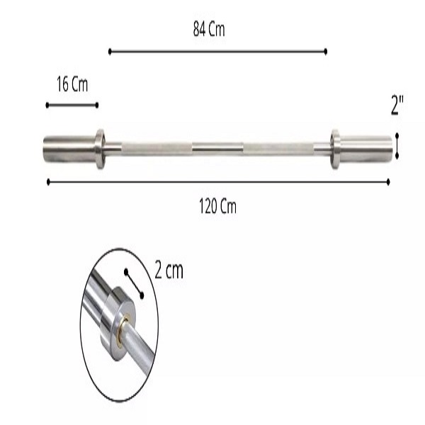 Barra Recta Olimpica 1.20 Mts Profesional Incluye Seguros