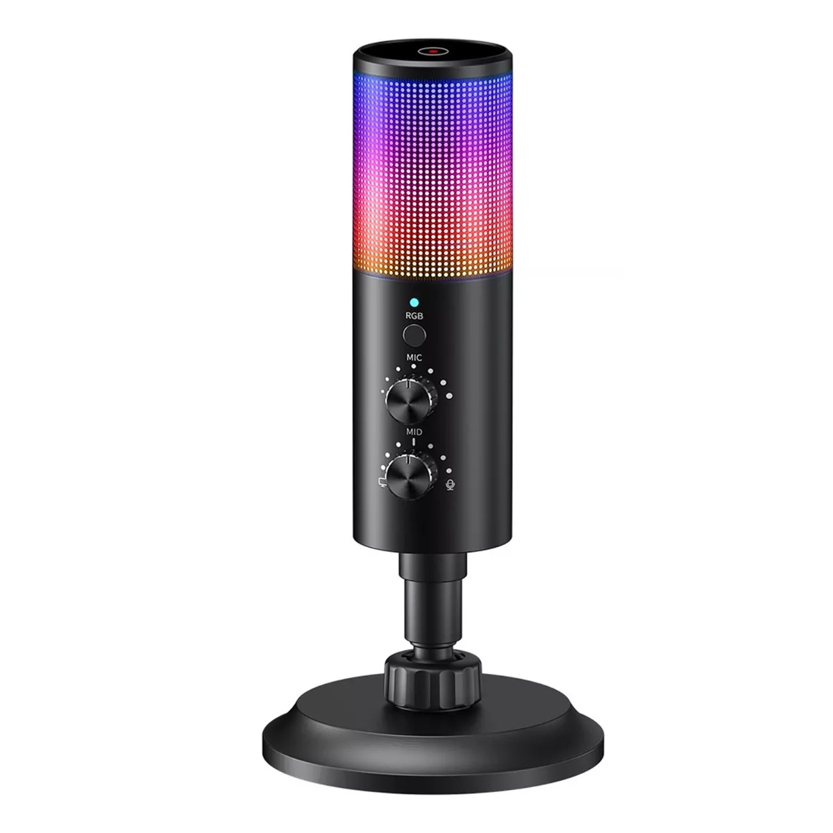 Usb Micrófono Condensador Cardioide Rgb Pc Gamer Podcast