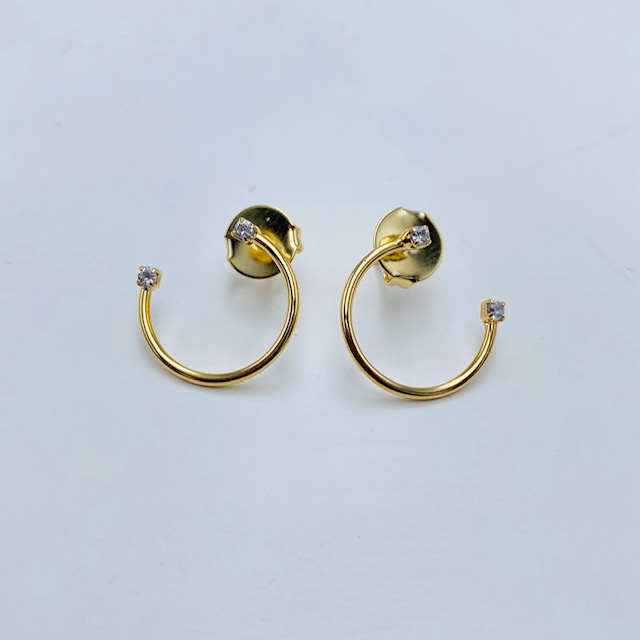 Aretes chicos- Baño de oro 18K