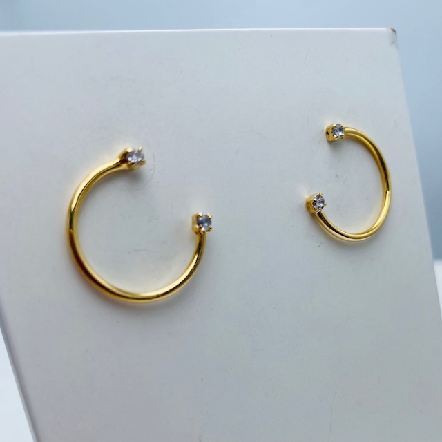 Aretes chicos- Baño de oro 18K