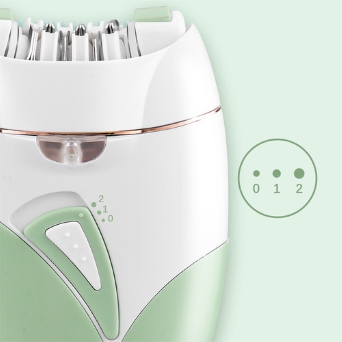 Depiladora Eléctrica Portátil Con Luz, Verde Claro 