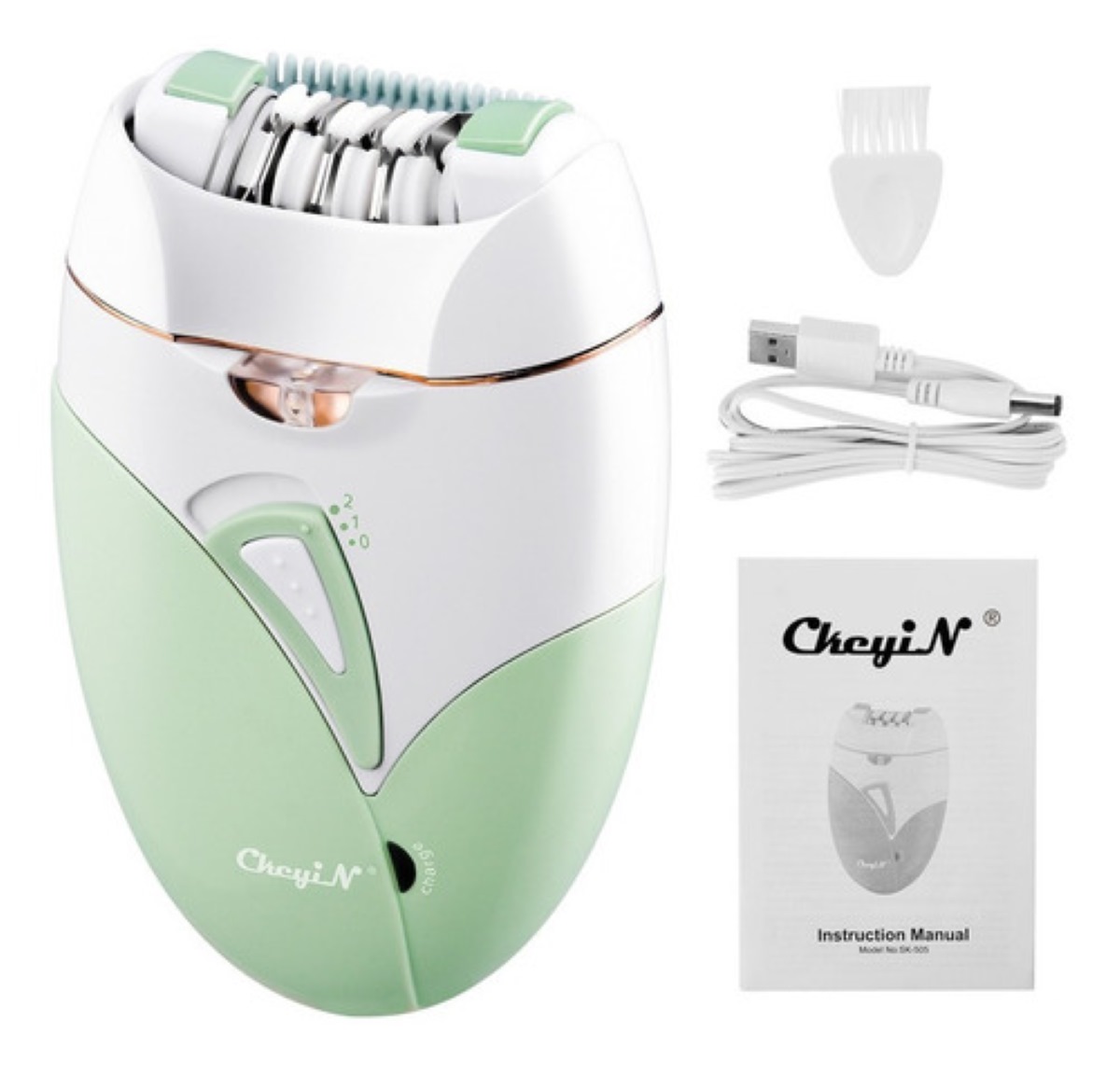 Depiladora Eléctrica Portátil Con Luz, Verde Claro 