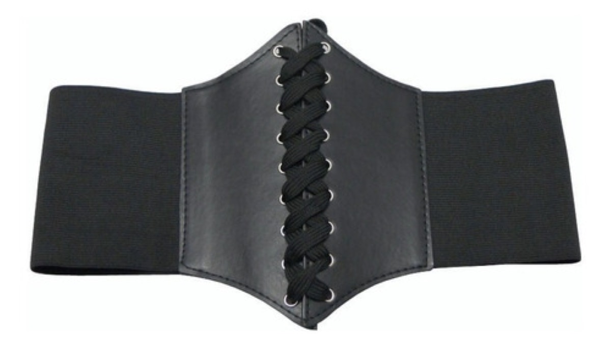 Cinturón Elástico Tipo Corset Cintura De 65 A 80 Cm Negro