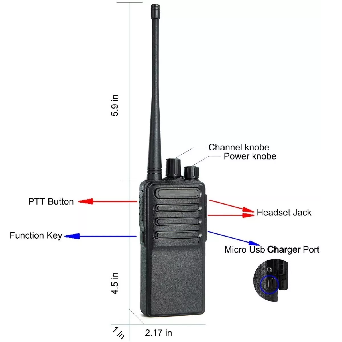 Radio Baofeng Bf-c2 Uhf Walkie Talkie Entrada Usb