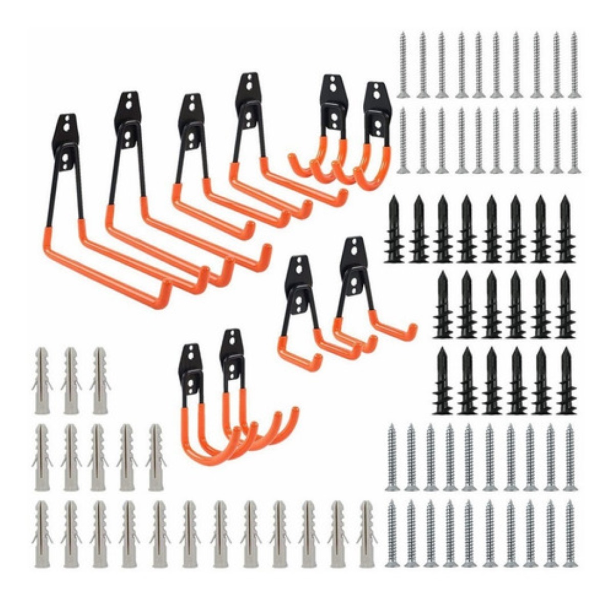 Ganchos Dobles De Acero Para Almacenamiento 10 Piezas Naranja 