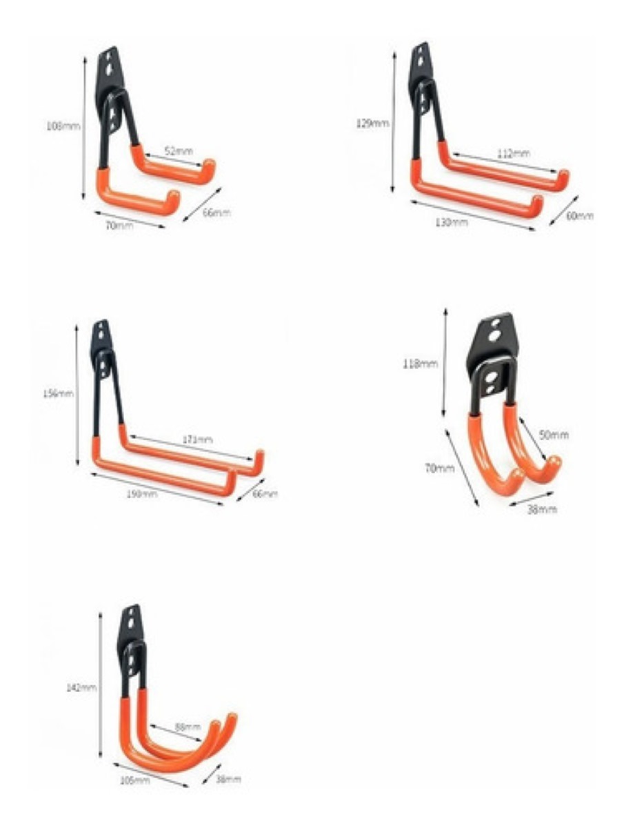 Ganchos Dobles De Acero Para Almacenamiento 10 Piezas Naranja 