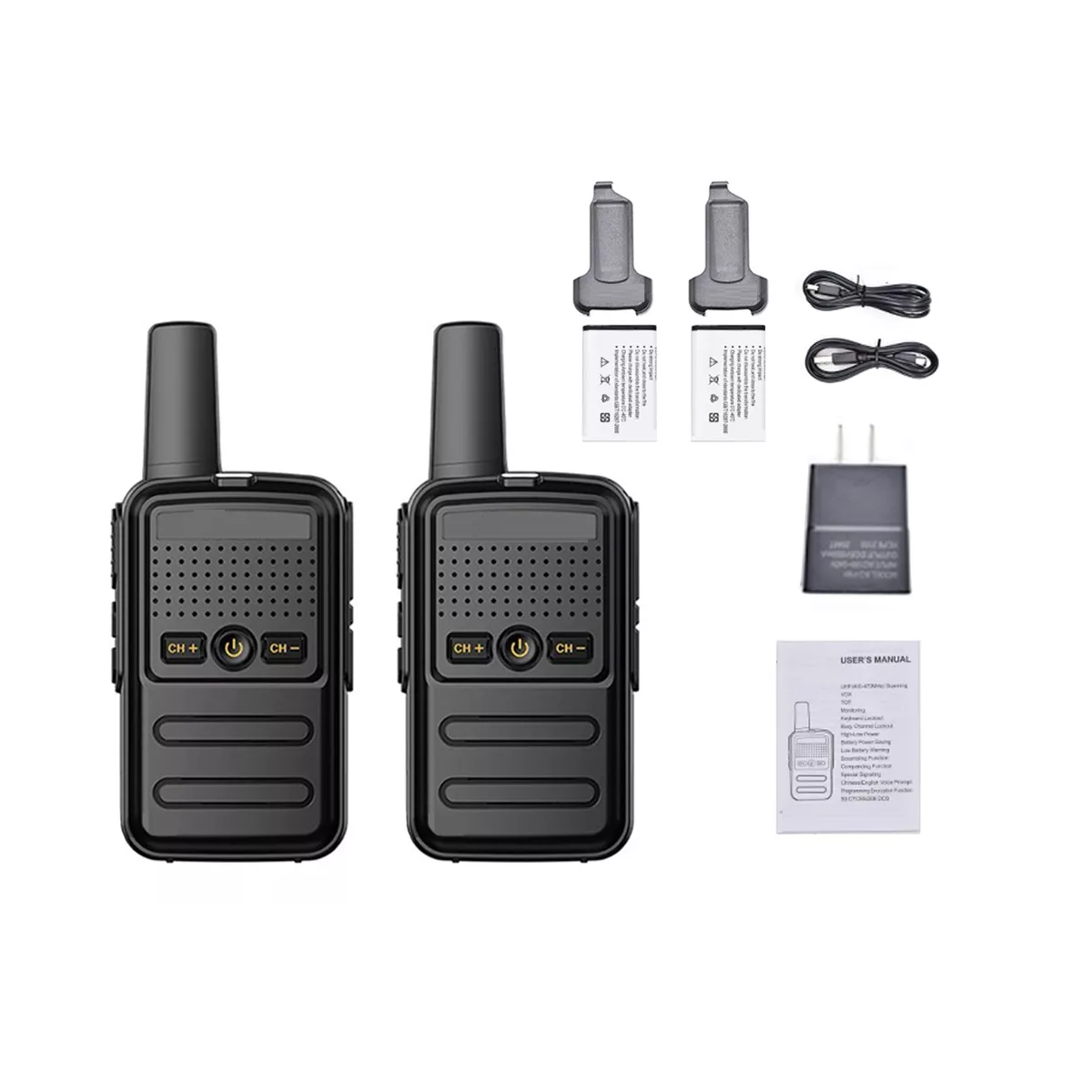 Mini Walkie-talkie Radios Recargable Altavoces Micrófono