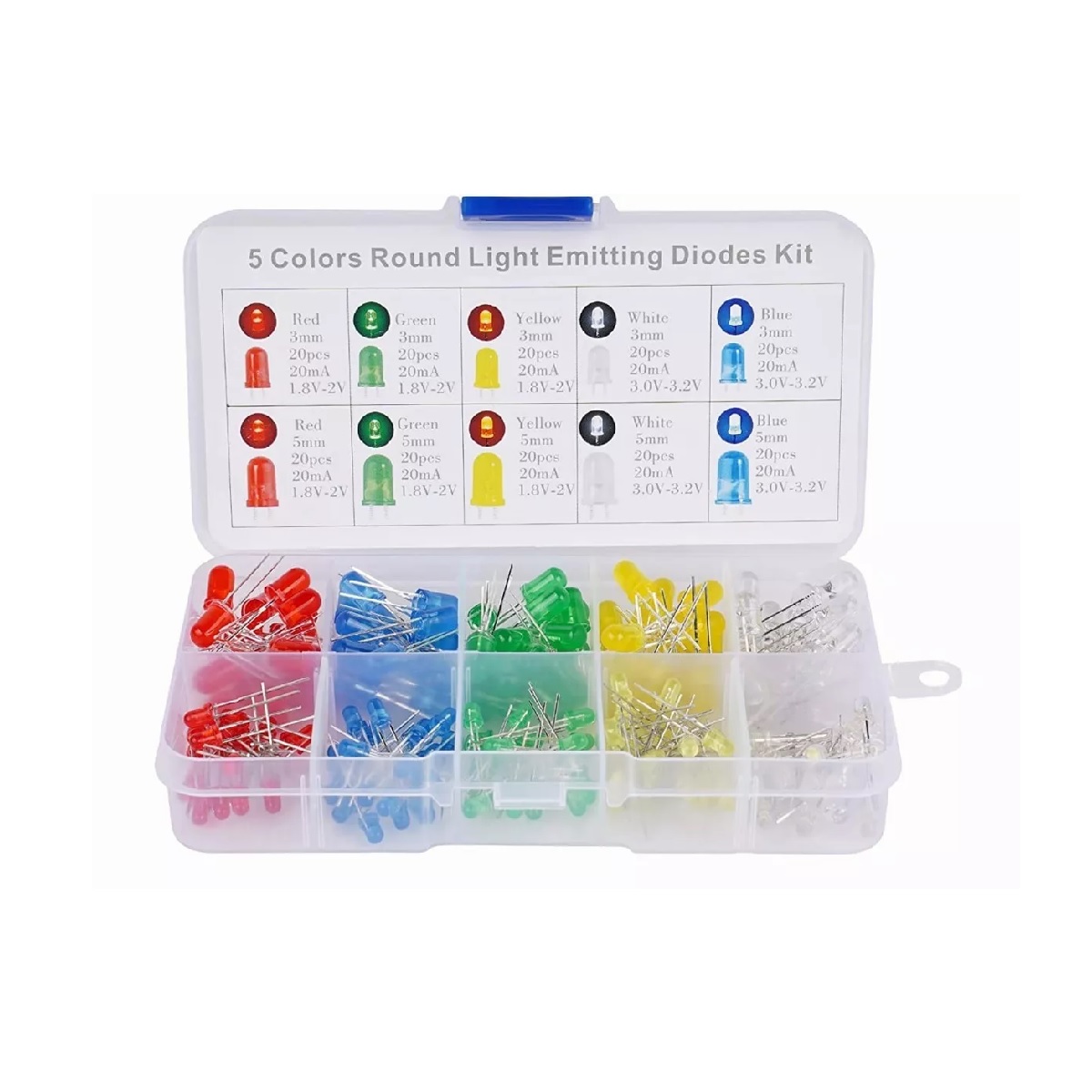 Set 500 Leds Ultrabrillantes De, 5mm, 5 Colores Disponibles