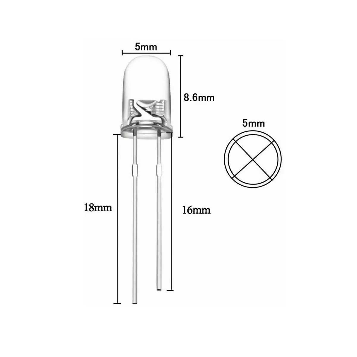Set 500 Leds Ultrabrillantes De, 5mm, 5 Colores Disponibles