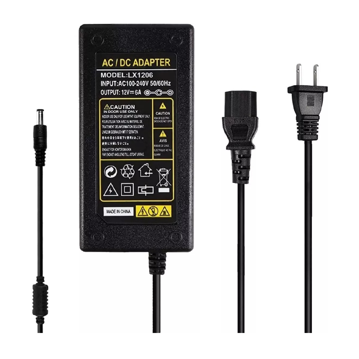 Eliminador 12v 6a Cargador Adaptador De Corriente