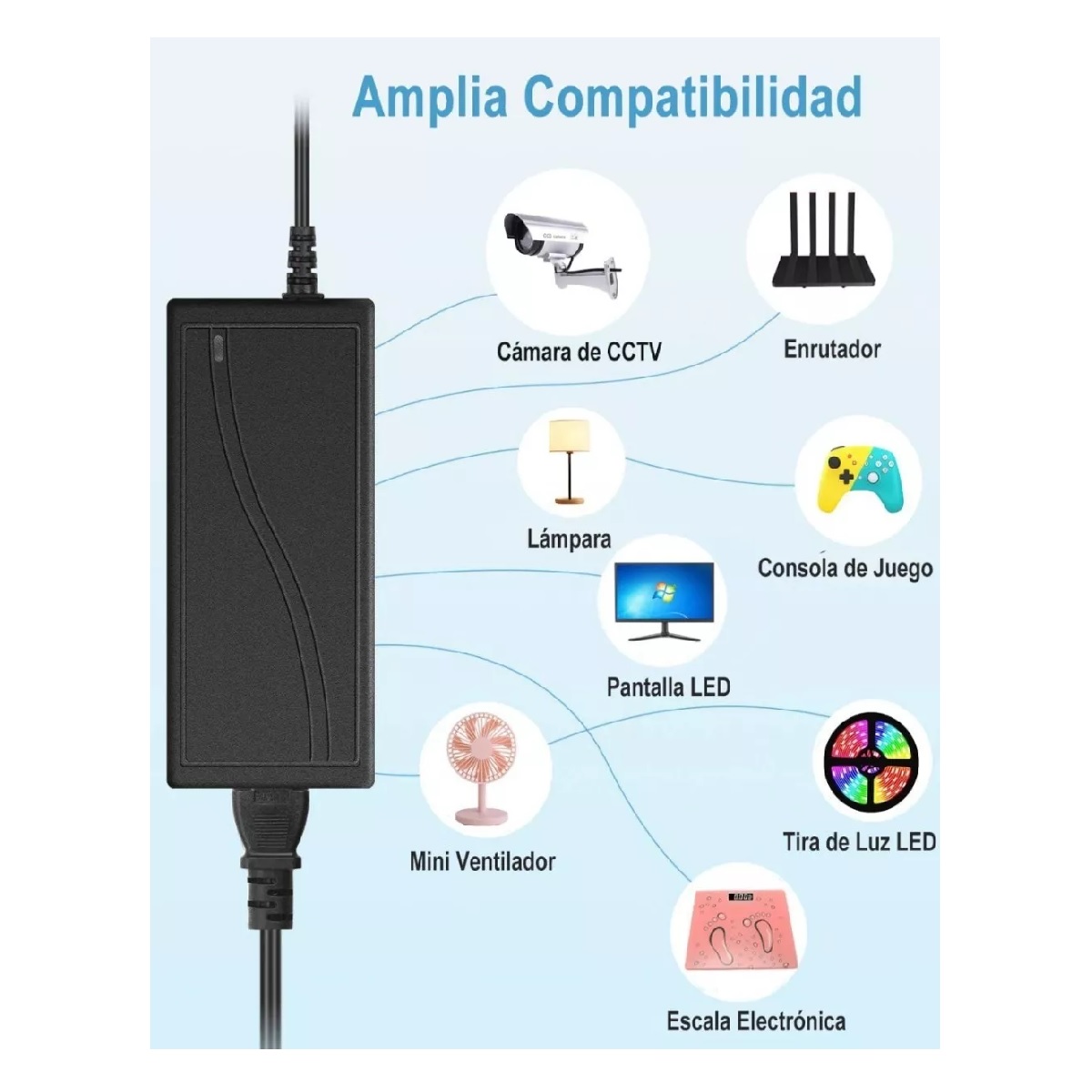 Eliminador 12v 6a Cargador Adaptador De Corriente